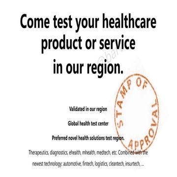 Come test your healthcare startup