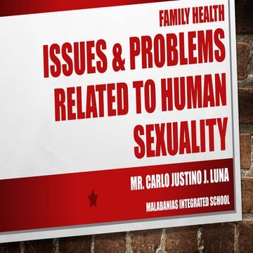 Issues And Problems Related To Human Sexuality Mapeh 8 Health 1st Quarter Ppt