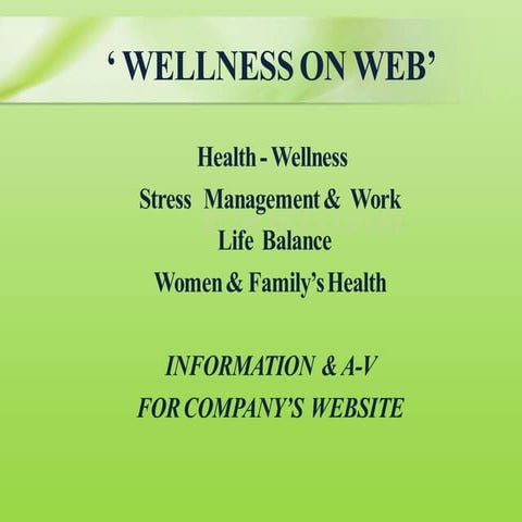 Health wellness info on website