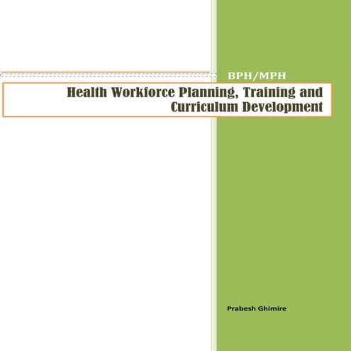 Health Workforce Planning, Training and Curriculum Development