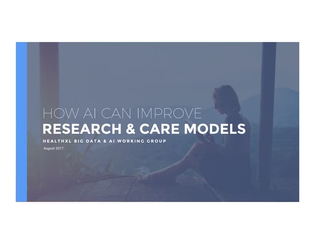 HealthXL Artificial Intelligence Working Group Report
