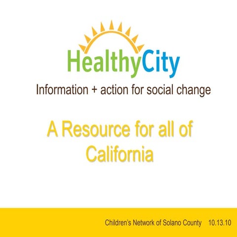 Healthy city hands on introductory training-solano