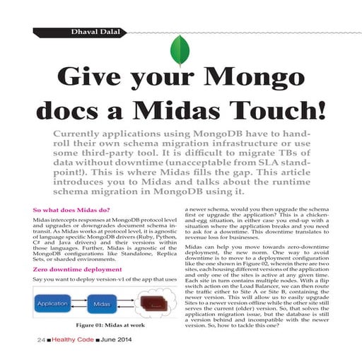 Healthy Code Magazine June-2014 Issue Midas-Touch-Article