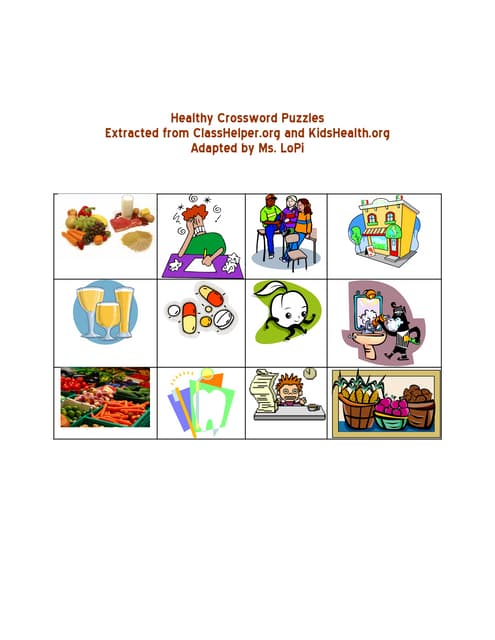 Healthy crossword puzzles
