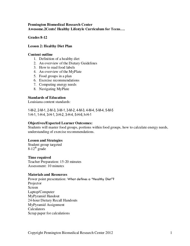 Duke Food Plan Chart