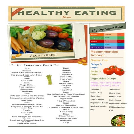 Healthy eating menu tina