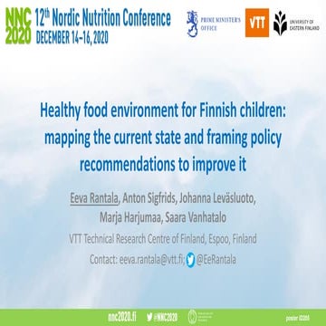 Healthy food environment for Finnish children