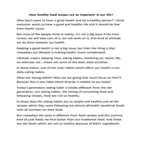 Healthy food from indian recipes | PDF