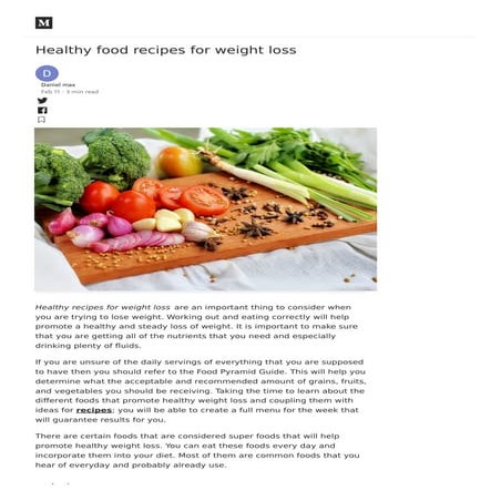 Healthy food recipes for weight loss | PDF