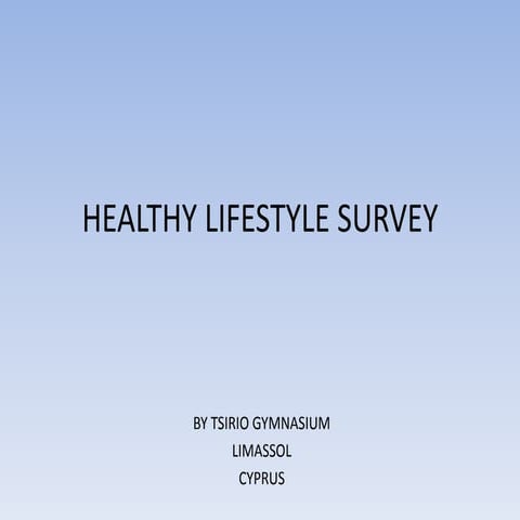 Healthy Lifestyle Survey - Comenius Project