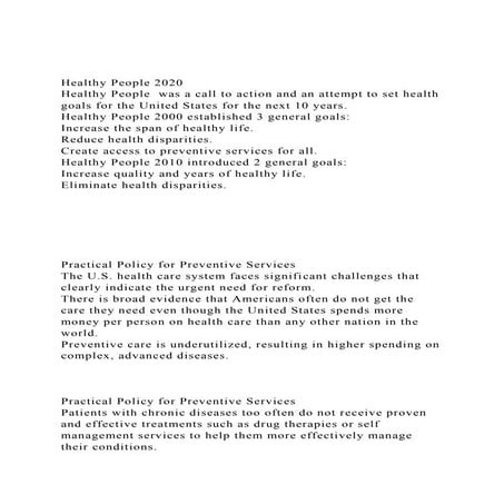 Healthy People 2020Healthy People  was a call to action and an.docx