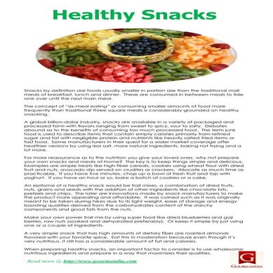 Healthy Snacks Pdf