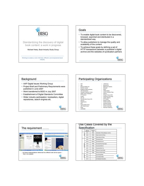 Healy "Standardizing the discovery of digital book content: a work in progress"