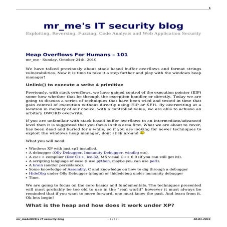 Heap overflows for humans – 101