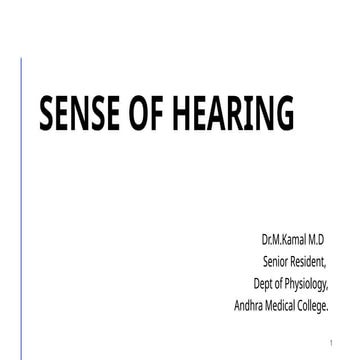 Mechanism of Hearing (presentation) | PPTX
