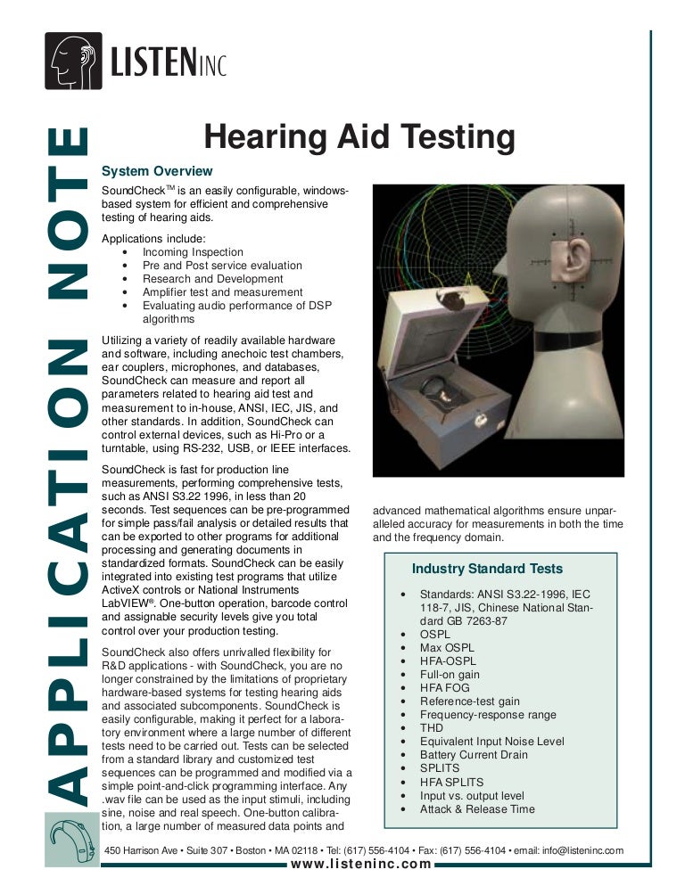 Hearing Aid Testing