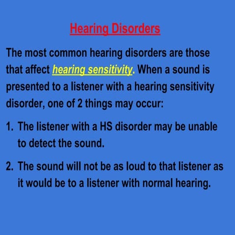 Hearing disorders
