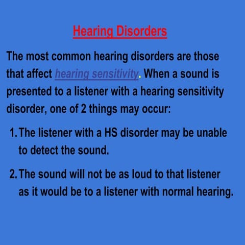 Hearing disorders