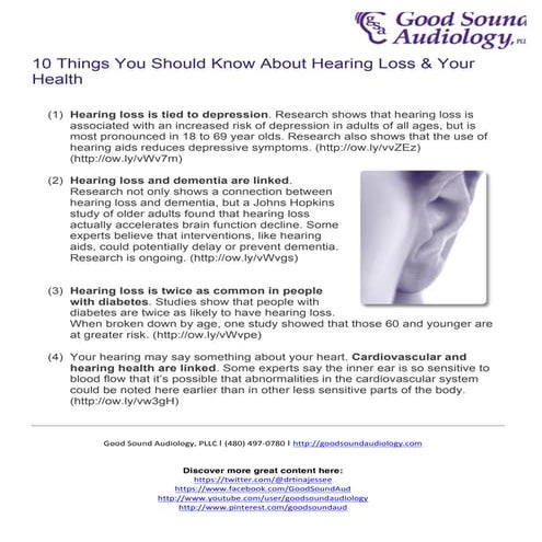 10 Things You Should Know About Hearing Loss & Your Health