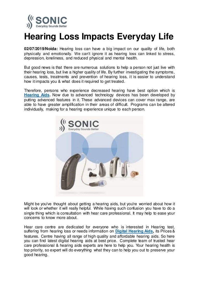 Hearing Loss Impacts Everyday Life