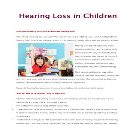 Hearing loss in children