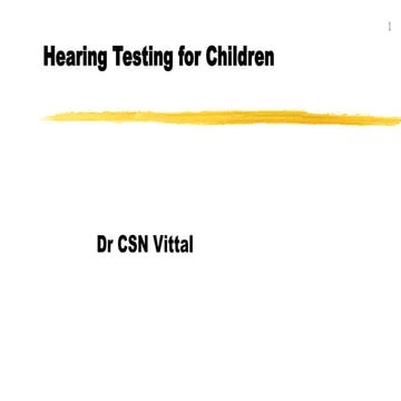 Hearing Tests for Children | PPTX