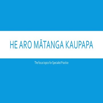 He aro mātanga kaupapa