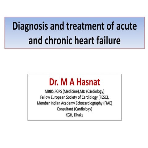 Diagnosis and treatment of Acute and Chronic Heart failure