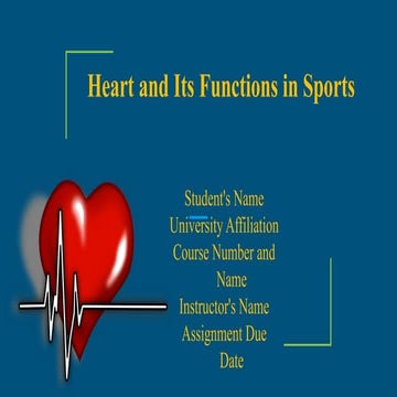 heart and it's function in sports presentation | PPTX