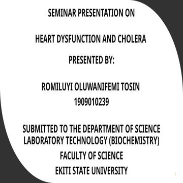 Heart Dysfunction And Cholera Presentation Pptx