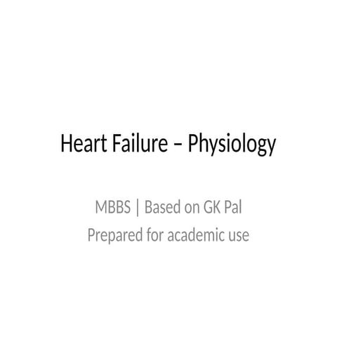 Pathophysiology of Heart Failure - Pathology - ATOT | PPTX