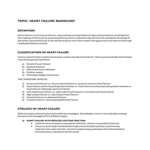 Heart failure radiology | DOCX