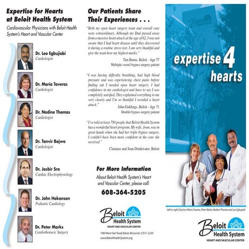 Heart health physicians brochure