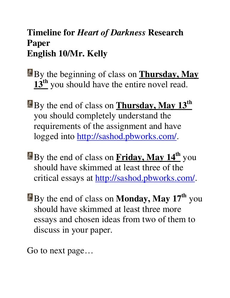 heart of darkness timeline research paper timeline