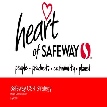 Safeway - Corporate Social Responsibility Audit and Recommendations