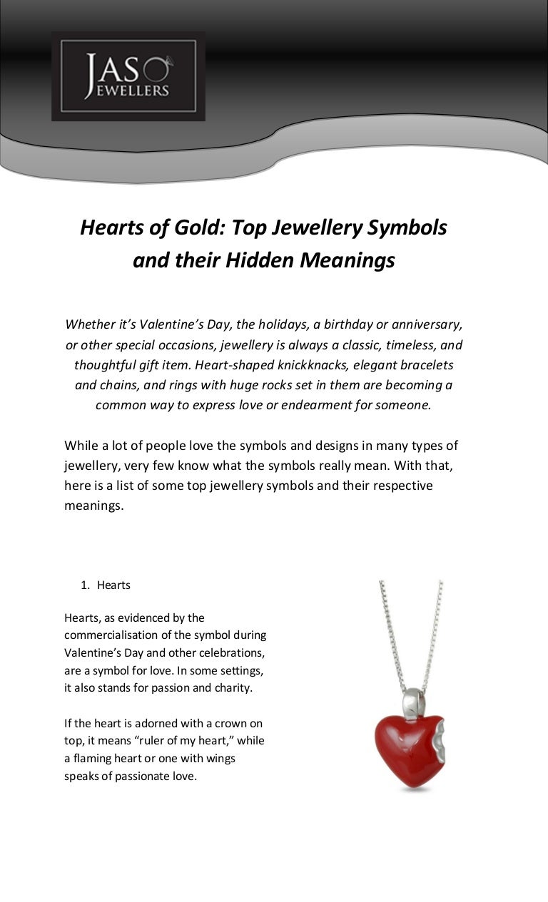 Hearts of Gold Top Jewellery Symbols and their Hidden Meanings