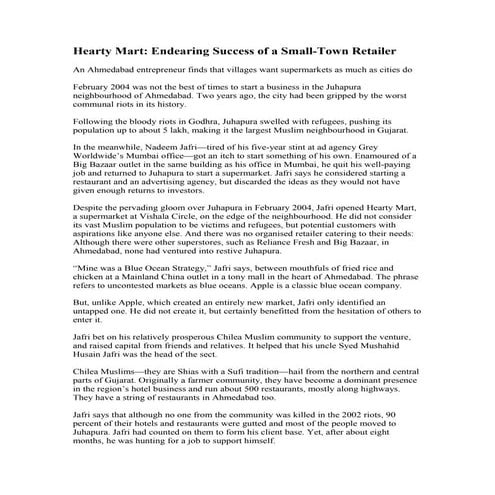 Hearty mart   endearing success of a small-town retailer