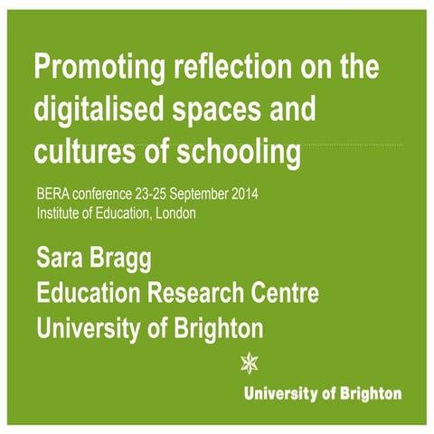 Student teacher reflection on the digitalised spaces and cultures of schooling