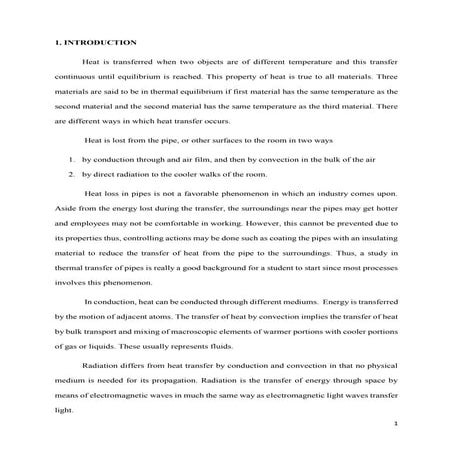 Heat loss in Bare and Lagged Pipes- Ed Ryan M. Ruales