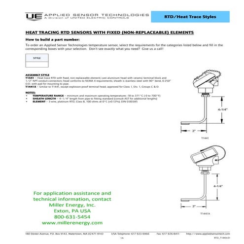 Special RTD Temperature Sensor Configuration for Heat Trace Applications