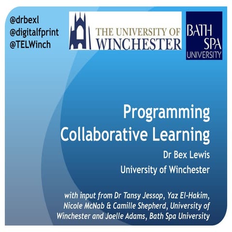 Programming Collaborative Learning (HEA, University of Winchester) 