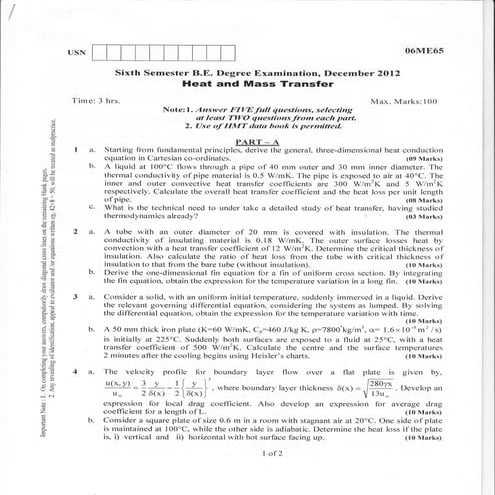 Heat and mass transfer 