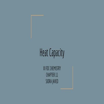 Calorimetry & Heat capacity