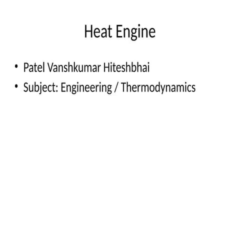 Ppt on heat engines | PPTX