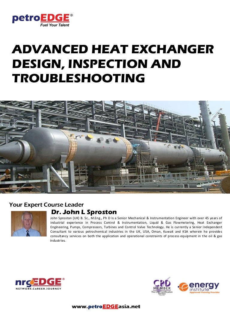 Advanced Heat Exchanger Design, Inspection and Troubleshooting