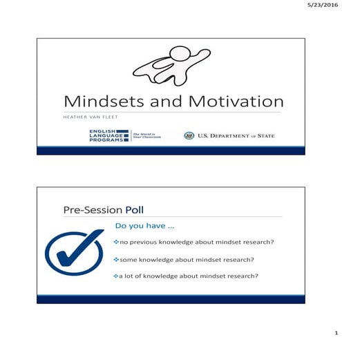 Webinar Mindsets and Motivation by Heather Van Fleet
