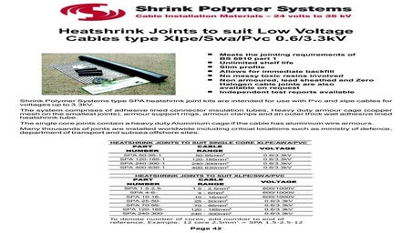 Prysmian JBRCC Low Voltage Universal Cable Joint Kits PDF, 51% OFF