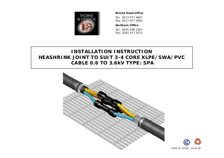 Heat Shrink Cable Joints Instruction Low Voltage XLPE SWA 0.6kV3.3…