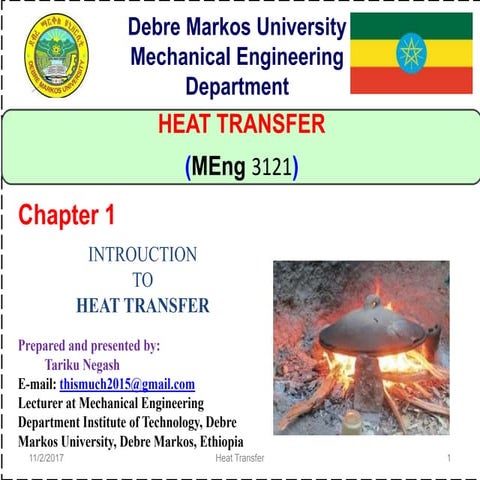 Heat transfer chapter one and two