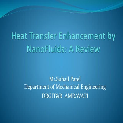 Heat transfer enhancement by nanofluid 